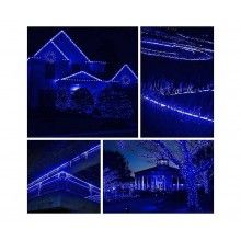 Instalatie Craciun Turturi,8 M, 200 Led-uri, 8 Jocuri De Lumini, Exterior/Interior, Albastru