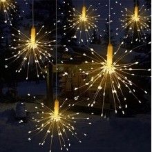 Instalatie De Craciun 5 SIKS, Tip Focuri De Artificii Decorative, Incarcare Panou Solar, 500 Led, 8 Moduri De Iluminare, Lung... Instalatie De Craciun 5 SIKS, Tip Focuri De Artificii Decorative, Incarcare Panou Solar, 500 Led, 8 Moduri De Iluminare, Lung...