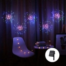 Instalatie De Craciun 5 SIKS, Tip Focuri De Artificii Decorative, Incarcare Panou Solar, 500 Led, 8 Moduri De Iluminare, Lung...