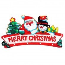 Decoratiune Geam “Merry Christmas” SIKS, 20 LED-uri, Alimentare Baterii, 25x50 CM