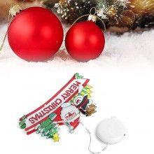 Decoratiune Geam “Merry Christmas” SIKS, 20 LED-uri, Alimentare Baterii, 25x50 CM
