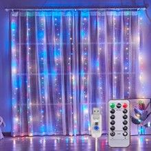 Instalatie De Craciun SIKS,3 M X 3 M, Model Plasa USB, 8 Moduri, 300 Leduri, Rezistenta La Apa, Luminozitate Reglabila, Cu Te...