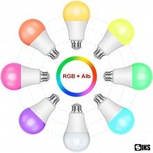Bec LED Smart RGB SIKS P3, Wi-Fi, E27, 10W, 800 lm, Lumina Alba Si Colorata, Control Vocal, Compatibil Google Assistant, Amaz...