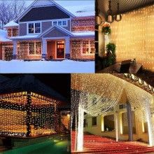 Instalatie luminoasa SIKS tip perdea, 3M × 2M, conectare usb, 8 jocuri de lumini, pentru interior, Telecomanda Inclusa, Alb cald