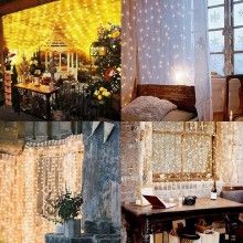Instalatie luminoasa SIKS tip perdea, 3M × 2M, conectare usb, 8 jocuri de lumini, pentru interior, Telecomanda Inclusa, Alb cald