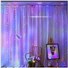 Instalatie luminoasa SIKS tip perdea, 3M × 3M, conectare usb, 8 jocuri de lumini, pentru interior, Telecomanda Inclusa, lumin... Instalatie luminoasa SIKS tip perdea, 3M × 3M, conectare usb, 8 jocuri de lumini, pentru interior, Telecomanda Inclusa, lumin...