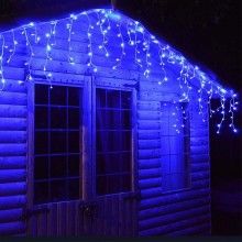 Instalatie Craciun Turturi SIKS, Ghirlanda curgatoare, 10 m, 250 Led-uri, 8 jocuri de lumini, Franjuri, Exterior/Interior, Fi...