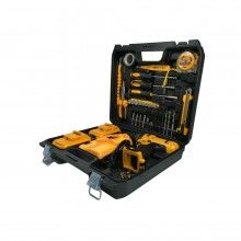 Trusa Bormasina SIKS cu Viteza Variabila, 2 Acumulatori, 30 Accesorii Incluse, pentru Gaurit si Insurubat, Negru/Galben