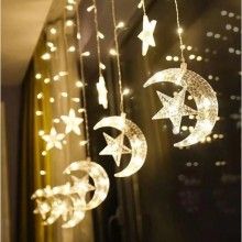 Instalatie Craciun, Perdea Lumini LED, Luna Si Stele Lumina Calda, 3M, Interconectabila, 8 Programe Instalatie Craciun, Perdea Lumini LED, Luna Si Stele Lumina Calda, 3M, Interconectabila, 8 Programe