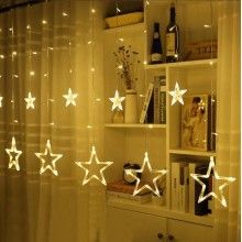 Instalatie Craciun EDAR, Perdea Luminoasa, Ploaie De Stele, 3M, Interconectabila, Lumini LED, Alb Cald