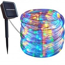 Instalatie De Craciun EDAR Tuburi, 4.5V, 6W, IP44 Rezistent la apa, 10m, 100 led, Multicolor