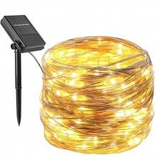 Instalatie De Craciun EDAR Tuburi, 4.5V, 6W, IP44 Rezistent la apa, 10m, 100 led, Alb cald