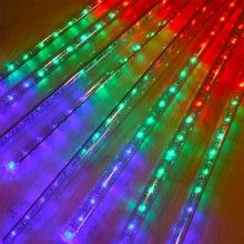 Instalatie de Craciun EDAR, Turturi Luminosi tip Meteori, 8 x 80 cm, Fir Transparent, Lumina Multicolora, 288 LED-uri Instalatie de Craciun EDAR, Turturi Luminosi tip Meteori, 8 x 80 cm, Fir Transparent, Lumina Multicolora, 288 LED-uri