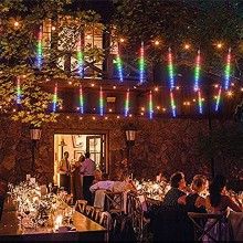 Instalatie de Craciun EDAR, Turturi Luminosi tip Meteori, 8 x 80 cm, Fir Transparent, Lumina Multicolora, 288 LED-uri Instalatie de Craciun EDAR, Turturi Luminosi tip Meteori, 8 x 80 cm, Fir Transparent, Lumina Multicolora, 288 LED-uri