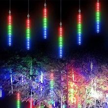 Instalatie de Craciun EDAR, Turturi Luminosi tip Meteori, 8 x 80 cm, Fir Transparent, Lumina Multicolora, 288 LED-uri Instalatie de Craciun EDAR, Turturi Luminosi tip Meteori, 8 x 80 cm, Fir Transparent, Lumina Multicolora, 288 LED-uri