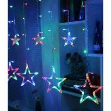 Instalatie Craciun EDAR, Perdea Stele Cazatoare, Lumini Led, 3M,Interconectabila ,8 Programe, Multicolor