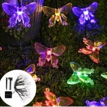 Ghirlanda Luminoasa EDAR Fluturasi, Interior/Exterior, Incarcare Solara Solara, 50 Led-Uri, Lungime 5 M, Protectie Ip44, Mult...