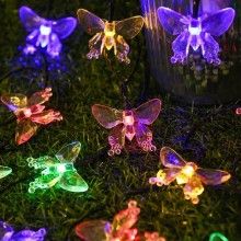Ghirlanda Luminoasa EDAR Fluturasi, Interior/Exterior, Incarcare Solara Solara, 50 Led-Uri, Lungime 5 M, Protectie Ip44, Mult...