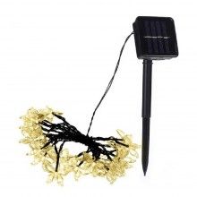 Ghirlanda Luminoasa EDAR Fluturasi, Interior/Exterior, Incarcare Solara Solara, 50 Led-Uri, Lungime 5 M, Protectie Ip44, Alb ...