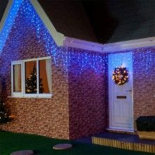 Instalatie Craciun Turturi EDAR tip Ghirlanda curgatoare cu Franjuri, Exterior/Interior, 8 jocuri de lumini, Fir Alb, Interco...