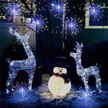 Instalatie De Craciun EDAR 5 Tip Focuri De Artificii Decorative, Interconectabila,500 Led, 8 Moduri De Iluminare, Lungime 5m,...