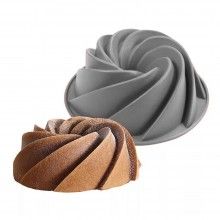 Forma SIKS pentru Copt Prajituri, Tort, Material Silicon, Rotunda, 22x9.5 cm, Gri