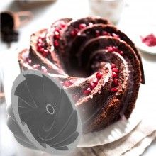 Forma SIKS pentru Copt Prajituri, Tort, Material Silicon, Rotunda, 22x9.5 cm, Gri