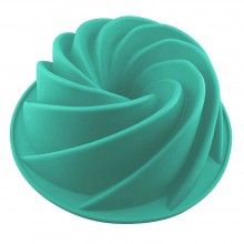 Forma SIKS pentru Copt Prajituri, Tort, Material Silicon, Rotunda, 22x9.5 cm, Turcoaz