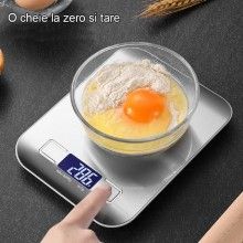 Cantar Digital De Bucatarie EDAR, 2 Baterii AAA, Capacitate 5 Kg, Otel Inoxidabil, Unitati de Masura g / kg / lb / oz / ml, A...