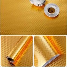 Folie Autoadeziva SIKS pentru Bucatarie, Aluminiu, Rola, 60cm x3m, Auriu Folie Autoadeziva SIKS pentru Bucatarie, Aluminiu, Rola, 60cm x3m, Auriu