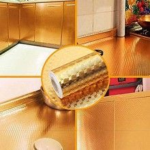 Folie Autoadeziva SIKS pentru Bucatarie, Aluminiu, Rola, 60cm x3m, Auriu Folie Autoadeziva SIKS pentru Bucatarie, Aluminiu, Rola, 60cm x3m, Auriu