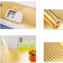 Folie Autoadeziva SIKS pentru Bucatarie, Aluminiu, Rola, 60cm x3m, Auriu Folie Autoadeziva SIKS pentru Bucatarie, Aluminiu, Rola, 60cm x3m, Auriu
