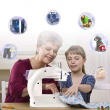 Mini Masina de Cusut EDAR, Portabila, Usor de Folosit, Accesorii Incluse, Doua Viteze de Coasere, Alb/Mov