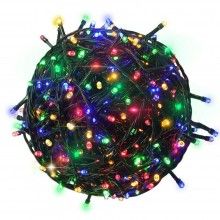 Instalatie De Craciun Liniara SIKS, 30 M, 400 LED -uri, Cu 8 jocuri de lumini, Pentru Exterior/Interior, Fir Verde Inchis, Mu...