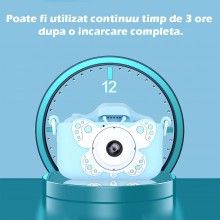 Camera Foto/Video SIKS Pentru Copii Model Fluture, Ecran LCD De 2.0 Inch, Camera Duala, Jocuri, Rezolutie Foto 20MP, Video 10...