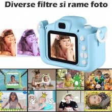 Camera Foto/Video SIKS Pentru Copii Model Fluture, Ecran LCD De 2.0 Inch, Camera Duala, Jocuri, Rezolutie Foto 20MP, Video 10...