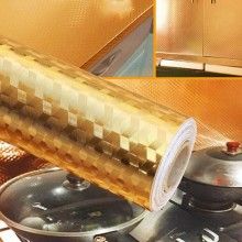 Folie autoadeziva EDAR bucatarie, tip rola aluminiu, 60cm x3m, Auriu