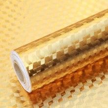 Folie autoadeziva EDAR bucatarie, tip rola aluminiu, 60cm x3m, Auriu Folie autoadeziva EDAR bucatarie, tip rola aluminiu, 60cm x3m, Auriu