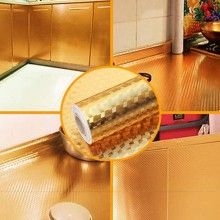 Folie autoadeziva EDAR bucatarie, tip rola aluminiu, 60cm x3m, Auriu Folie autoadeziva EDAR bucatarie, tip rola aluminiu, 60cm x3m, Auriu