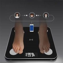 Cantar de Baie Corporal Smart Digital SIKS ABJ178, Conectare Bluetooth, Afisaj LCD, Greutate Maxima 180 KG, Indice de Masa Co...