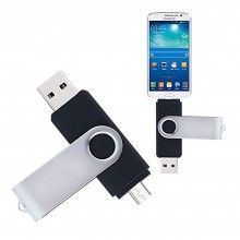 Stick Memorie SIKS, 8 GB, 2 IN 1, cu USB 3.0 si micro-USB, Rotativ 360⁰, Waterproof, Compatibil cu Smart Phone, Computer, Tab...