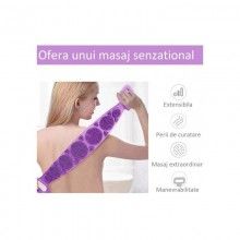 Banda Pentru Igiena Corporala EDAR, 2in1, Masaj Si Exfoliere, Activeaza circulatia, Silicon moale, 71.5x7.5, Mov