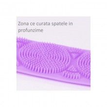 Banda Pentru Igiena Corporala EDAR, 2in1, Masaj Si Exfoliere, Activeaza circulatia, Silicon moale, 71.5x7.5, Mov