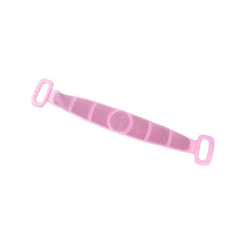 Banda Pentru Igiena Corporala EDAR, 2in1, Masaj Si Exfoliere, Activeaza circulatia, Silicon moale, 71.5x7.5, Roz