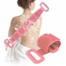 Banda Pentru Igiena Corporala EDAR, 2in1, Masaj Si Exfoliere, Activeaza circulatia, Silicon moale, 71.5x7.5, Roz