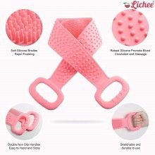 Banda Pentru Igiena Corporala EDAR, 2in1, Masaj Si Exfoliere, Activeaza circulatia, Silicon moale, 71.5x7.5, Roz