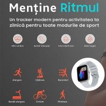 Ceas Smartwatch SIKS, Termometru, Saturatie Oxigen, Ritm Cardiac, Tensiune Arteriala, Notificari, Pedometru, Monitorizare som... Ceas Smartwatch SIKS, Termometru, Saturatie Oxigen, Ritm Cardiac, Tensiune Arteriala, Notificari, Pedometru, Monitorizare som...