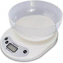 Cantar De Bucatarie EDAR, Bol Inclus, Ecran LCD, 5 kg, Functie Cantarire Lichide, Alb