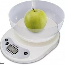 Cantar De Bucatarie EDAR, Bol Inclus, Ecran LCD, 5 kg, Functie Cantarire Lichide, Alb