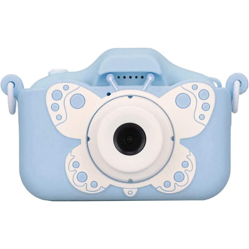 Camera Foto/Video EDAR, Pentru Copii, Model Fluture, Ecran LCD, Camera Duala, Rezolutie Foto 20MP, Video 1080P Full HD, Albastru